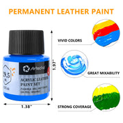 Artecho 12 Colors Acrylic Leather Paint 1oz Set