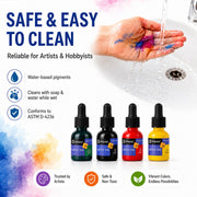 Artecho Acrylic Ink Set, 18 Colors, 20ml Dropper Bottles