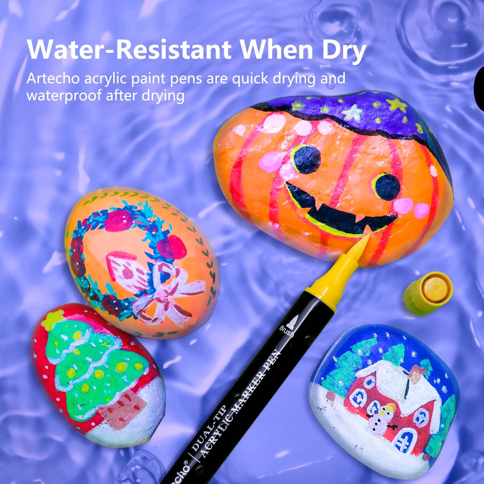 Dual Tip Acrylic Paint Markers with Bag, 120 Colors