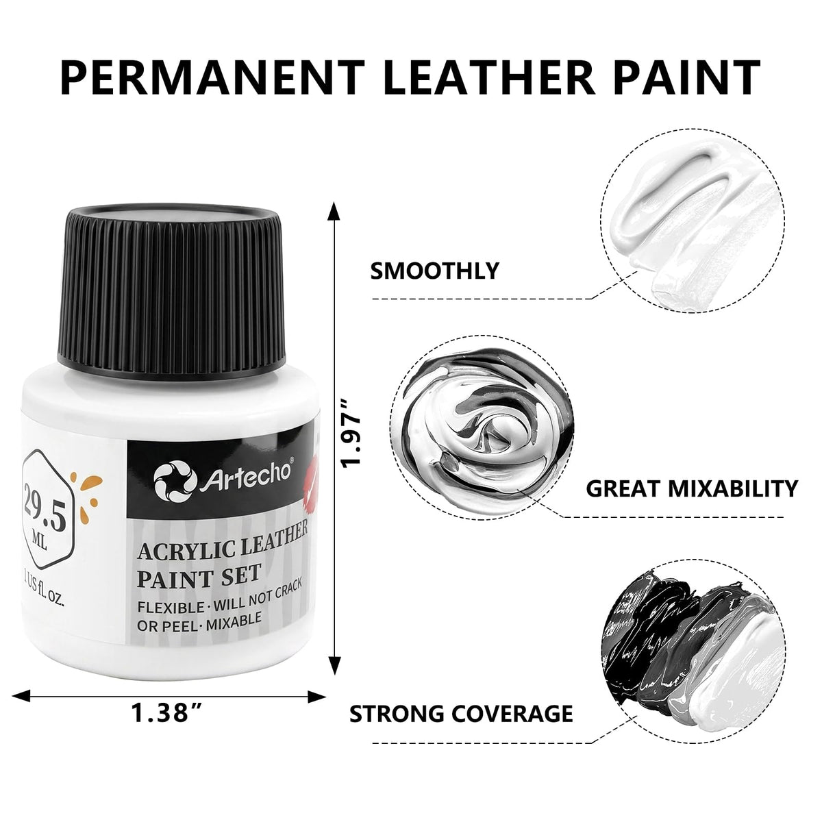 Artecho White Acrylic Leather Paint 1oz