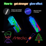 Artecho Glow in the Dark Acrylic Paint Set, 6 Colors x 11ml (0.37oz)