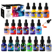 Artecho Acrylic Ink Set, 18 Colors, 20ml Dropper Bottles