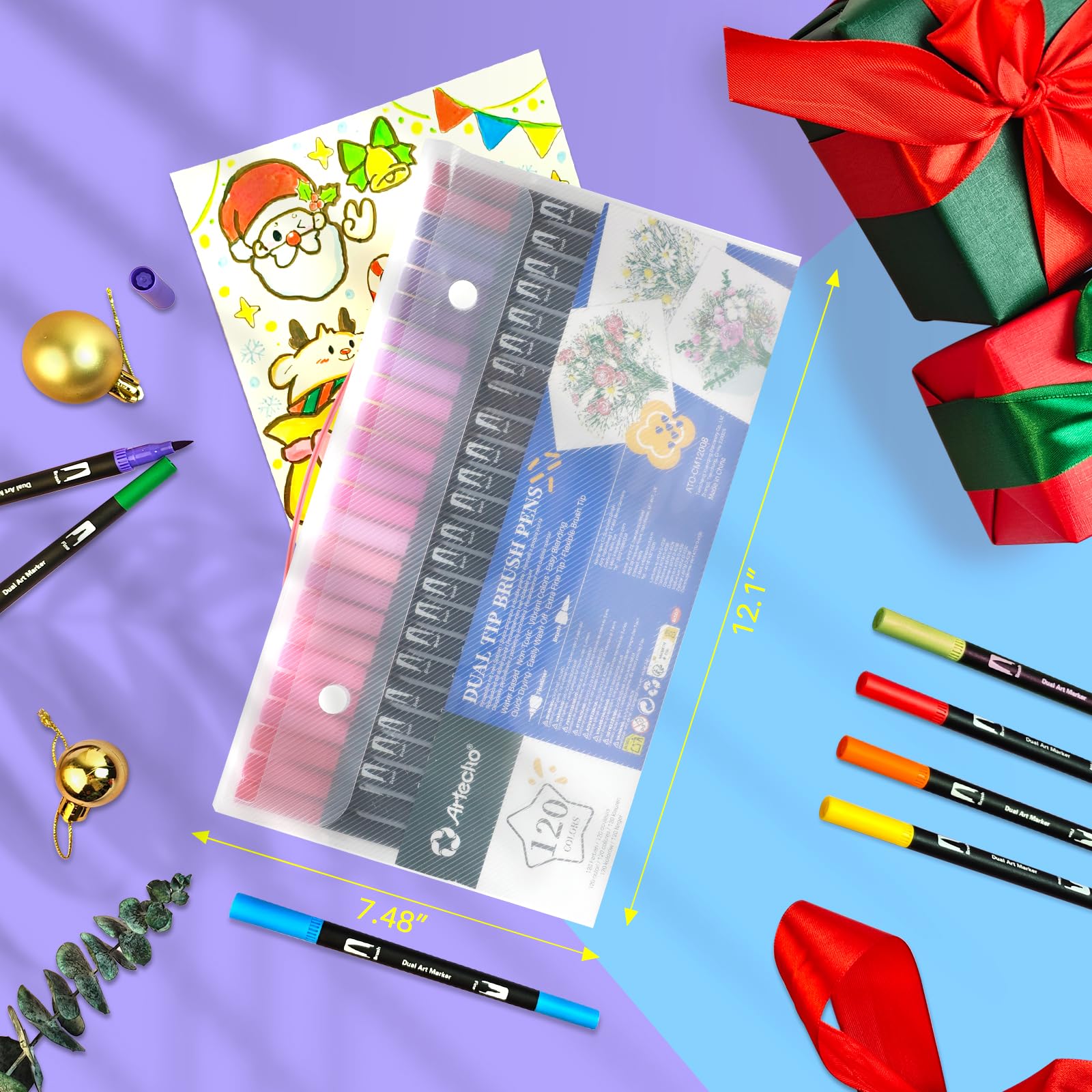 Dual-Tip Color Pens Set #Size_120 Colors