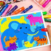 Artecho Tempera Paint Sticks, 24 Colors, Washable, Non-Toxic