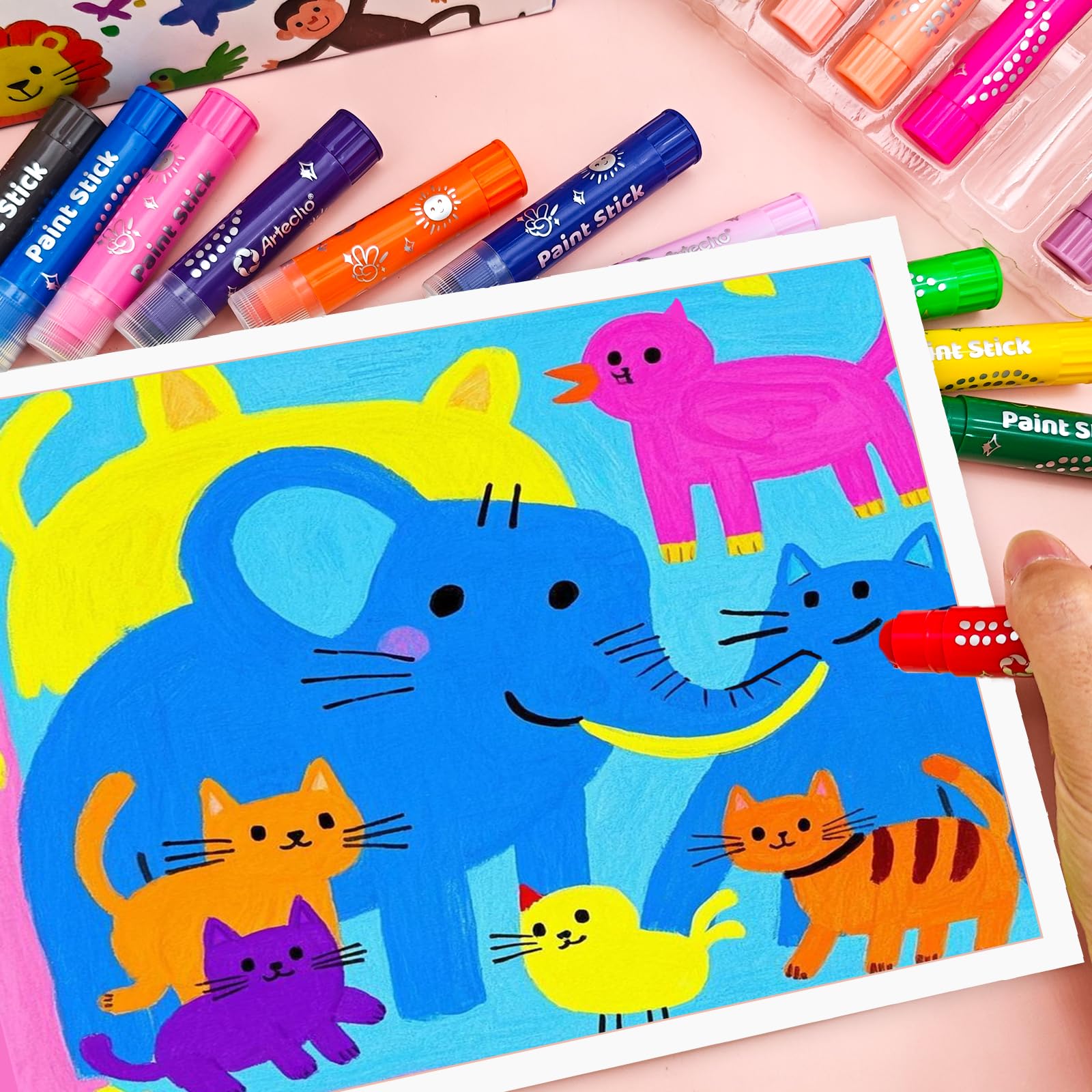 Washable Tempera Paint Sticks, 36 Colors