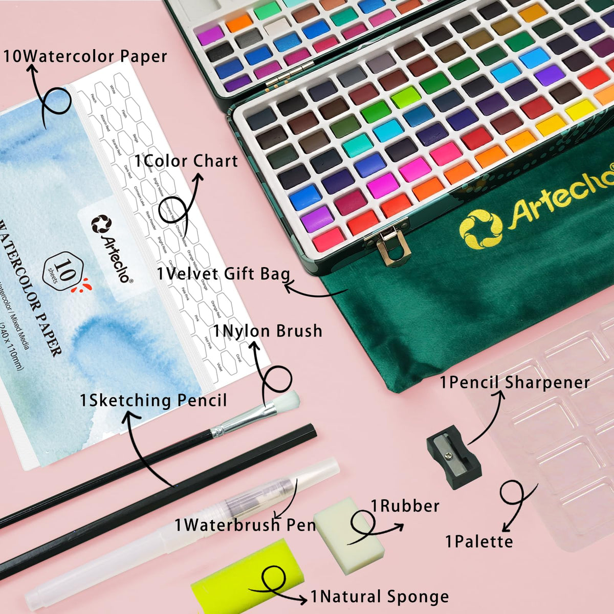 Watercolor Paint Set #Size_128 Colors