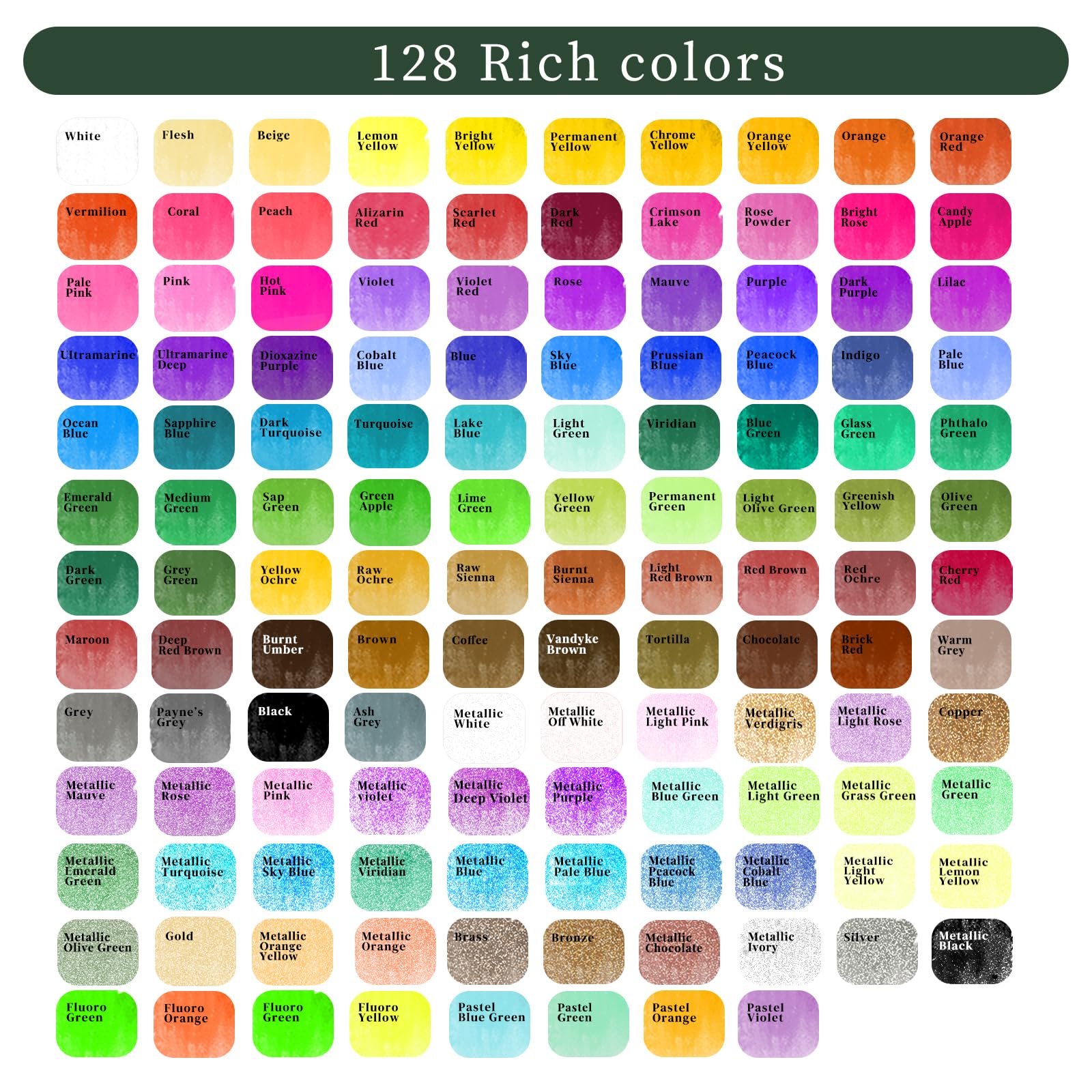 Watercolor Paint Set #Size_128 Colors