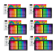 Oil Pastel Set #Size_10x70mm 12 Neon Colors 72 PCS 6 Pack