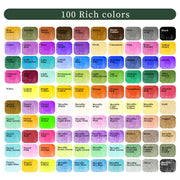 Artecho 100 Colors Watercolor Paint Set with Metallics, Portable Tin Case