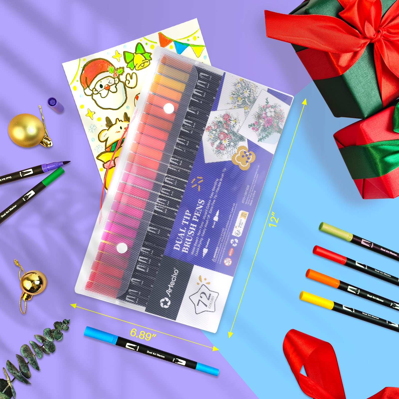 Dual-Tip Color Pens Set #Size_72 Colors