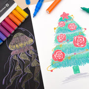Artecho Glitter Paint Pens 12 Colors with 0.7mm Extra Fine Tip
