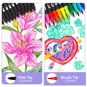 Artecho 120 Colors Dual Tip Markers for Adult Coloring Books