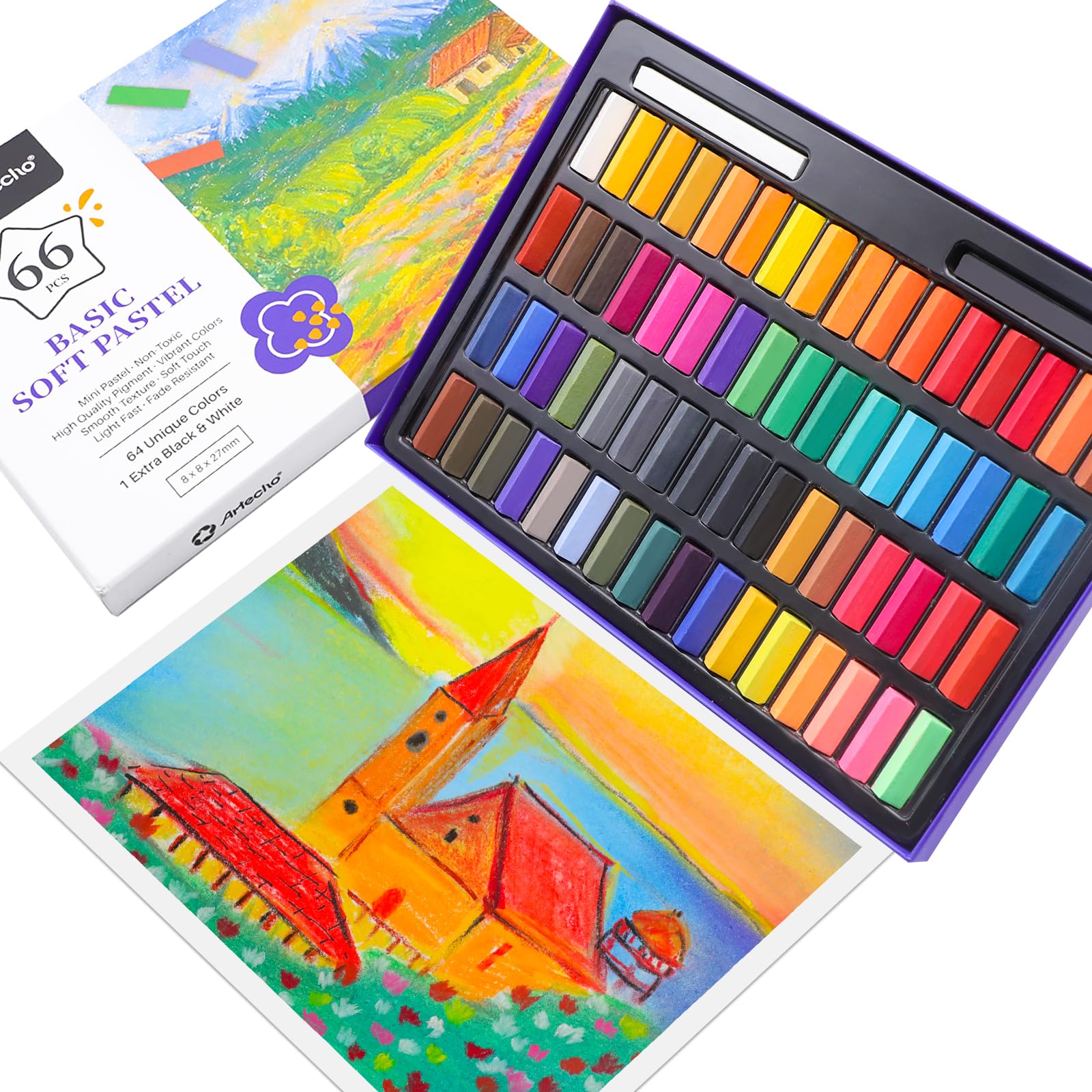 Soft Pastels Set, 66 PCS / 64 Colors