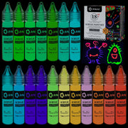 Acrylic Paint 0.37oz Neon Set #Size_18 Colors Glow in the Dark (11ml)